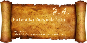 Holecska Annamária névjegykártya