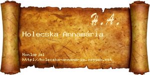 Holecska Annamária névjegykártya